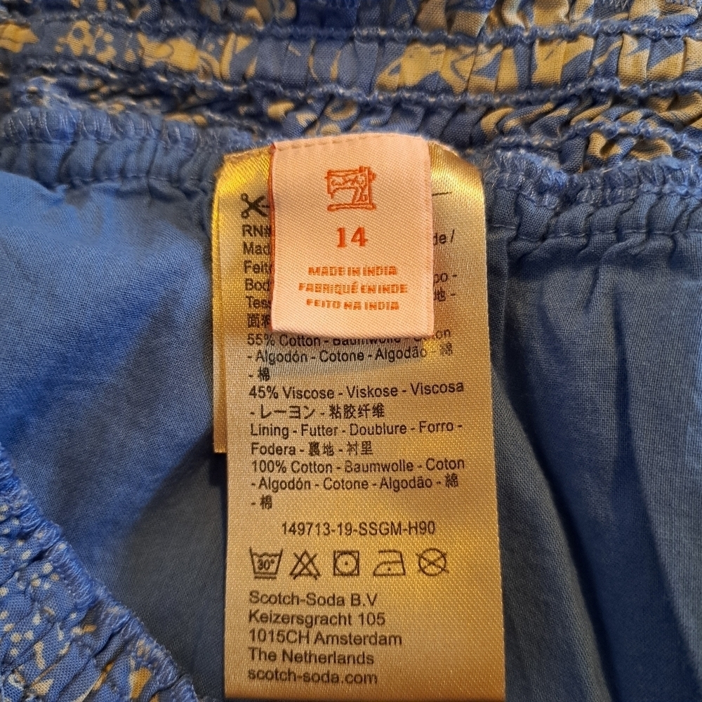 Scotch & Soda girls size 14 lined shorts toucan and flower design - Picture 2 of 5